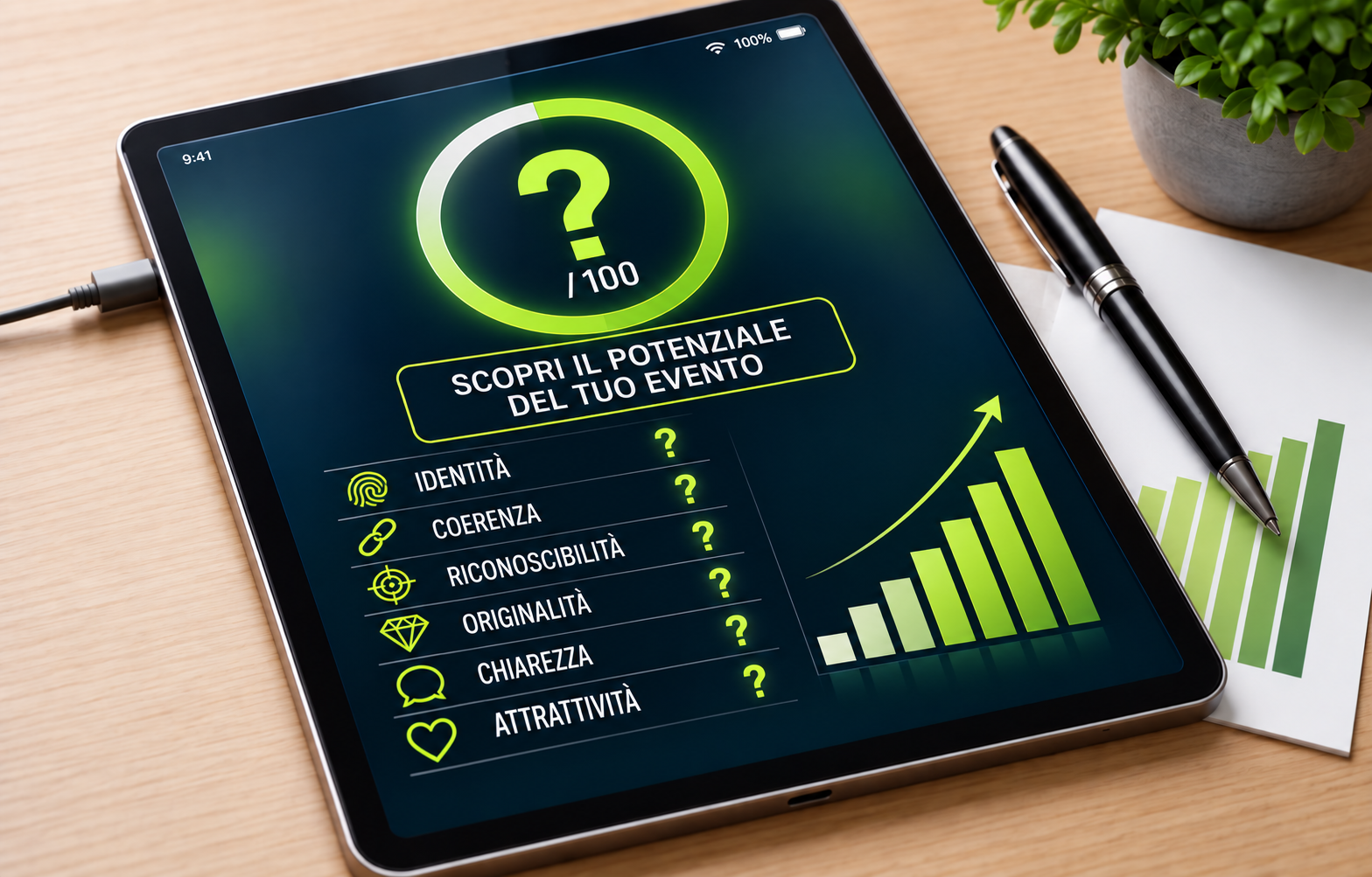 Anteprima del report check-up UE Lab su tablet