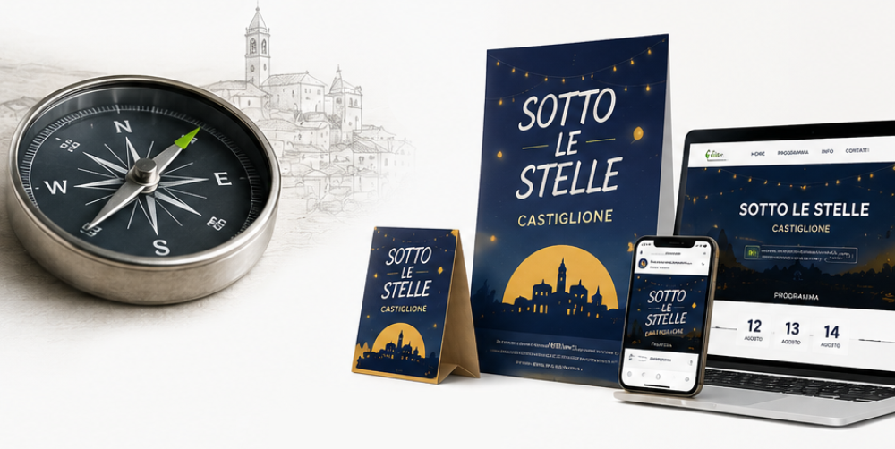 Materiali coordinati per l'evento Sotto le Stelle Castiglione